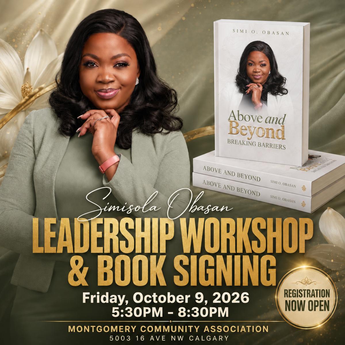 Simisola Obasan Leadership Workshop and Book Signing — Friday, October 9, 2026